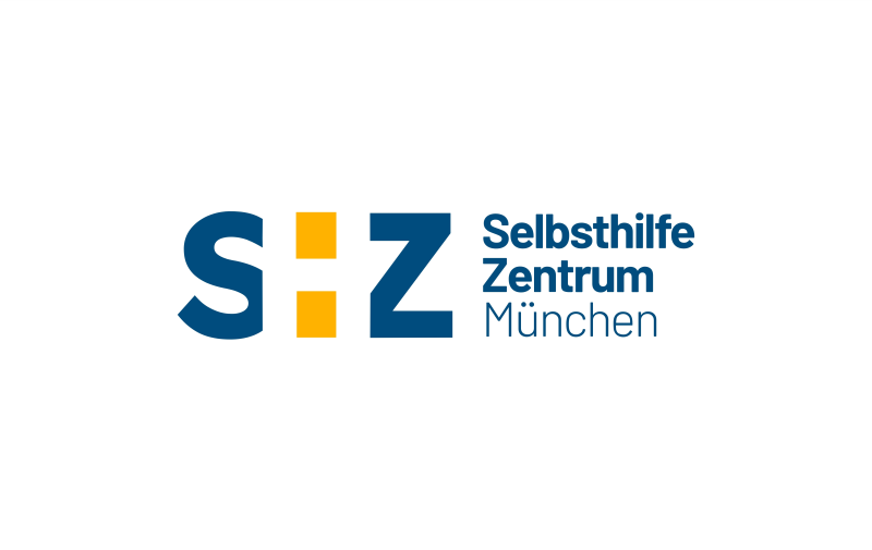 Gelb blaues Selbsthilfezentrum München Logo