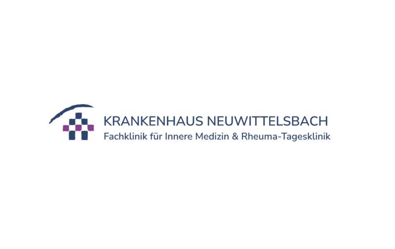 lila blaues Krankenhaus Neuwittelsbach Logo
