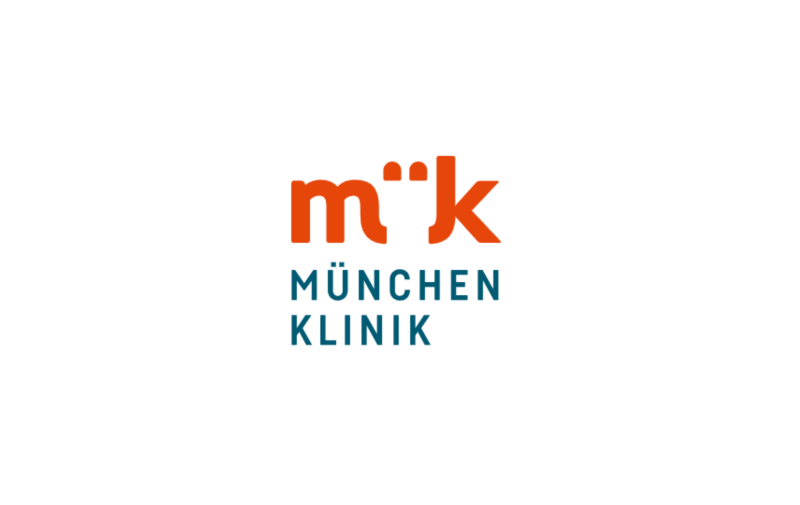 Orange blaues Städtisches Klinikum München Logo