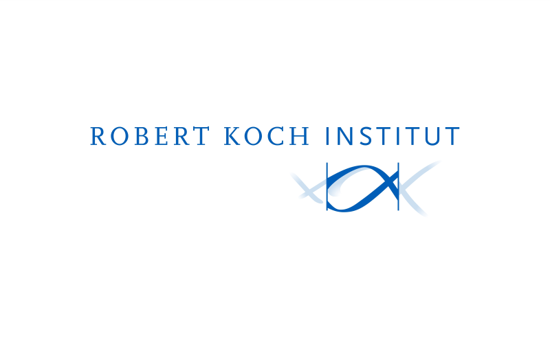 blaues Robert Koch Institut Logo, blaue DNA Struktur