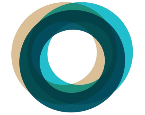 Corpore Logo Abstrakte Kreise in Blau und Beige