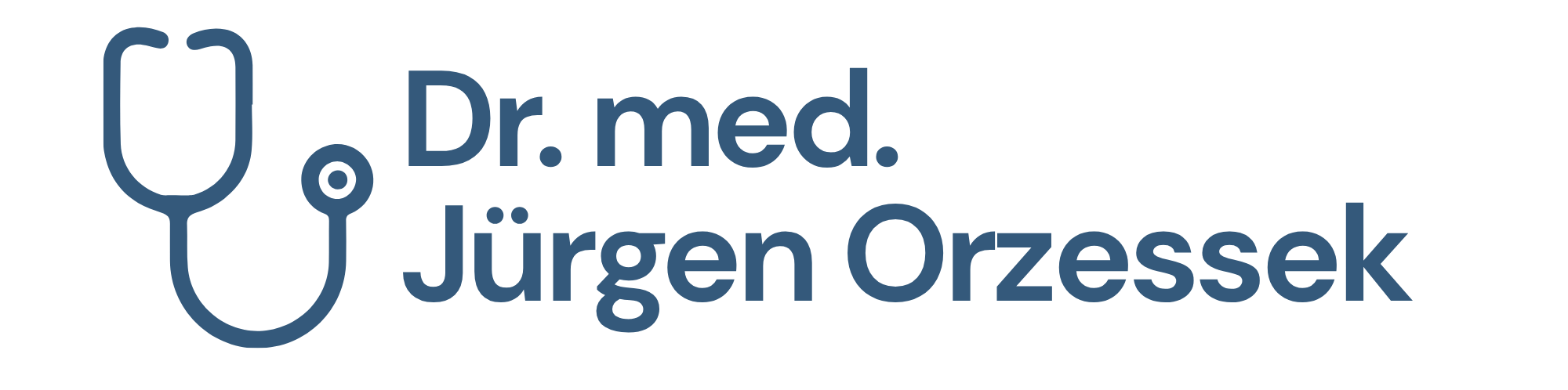 Logo der Praxis Dr. med. Jürgen Orzessek mit Stethoskop