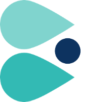 Blau und türkise Formen als Logo vom MVZ Kassel