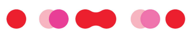 Logo Hämatologie und Onkologie München-Pasing rote, rosane und rote überlappende und verschmelzende Kreise