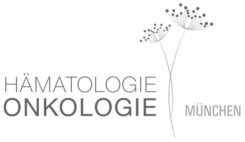 Logo Haematologie Onkologie Muenchen mit 2 schwarzen Blumen