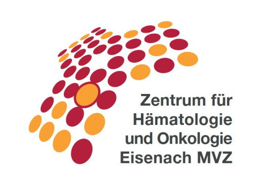 Logo Zentrum für Hämatologie und Onkologie Eisenach MVZ rote und orangene Kreise angeordnet zu einer Form