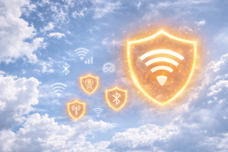 Himmel und WLAN Zeichen
