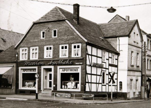 Altes Gebäude Marien-Apotheke 1957 Altes Gebäude Marien-Apotheke 1957