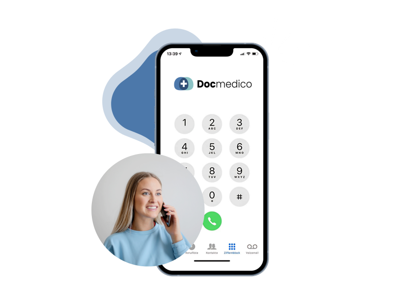 Handy mit der Anruferanzeige von Docmedico