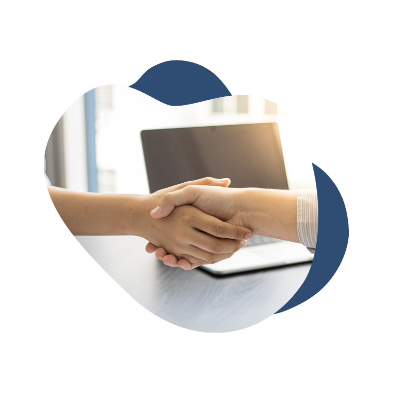 zwei Hände, die sich schütteln