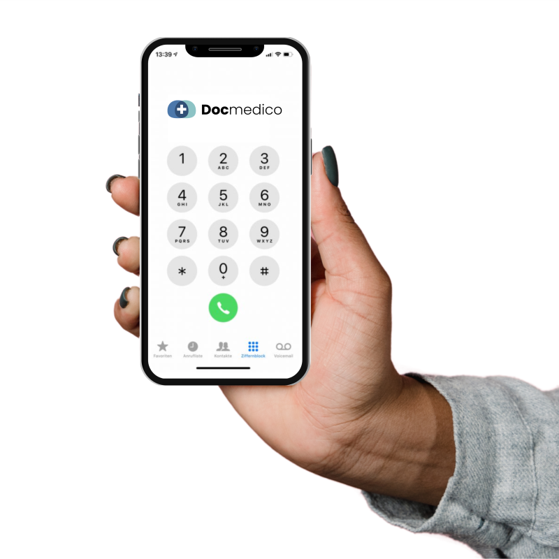 Hand, die ein iPhone hält