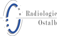 ovales, rundes, dunkelblau-graues Logo mit Radiologie Ostalb Schriftzug