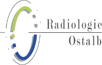 ovales, rundes, dunkelblau-grünes Logo mit Radiologie Ostalb Schriftzug