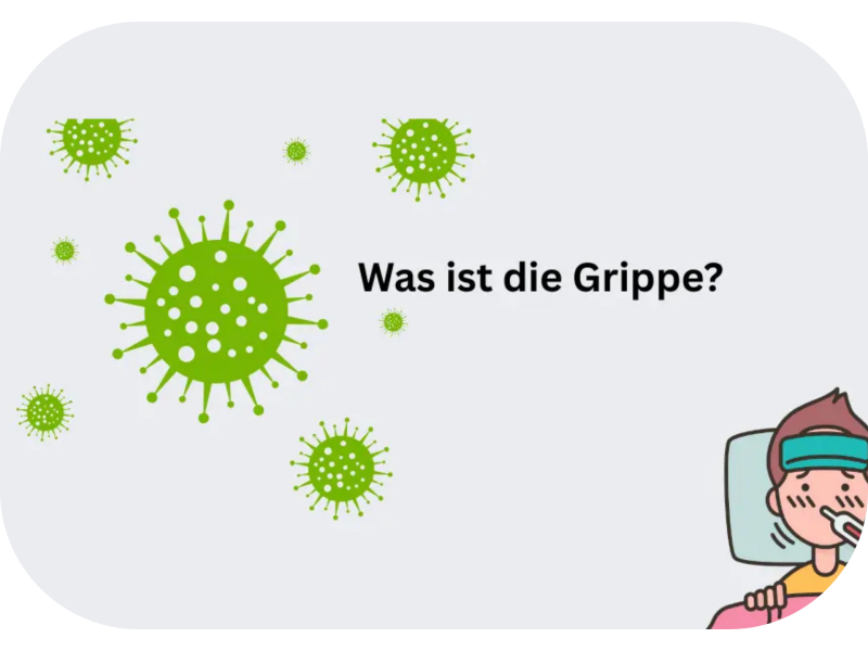 Zeichnung eines Grippevirus
